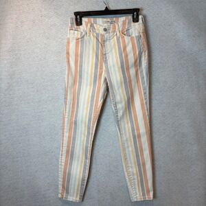 Mavi Jeans Women 25/27 Tess High‎ Rise Skinny Striped Pants Stretch Multi Color